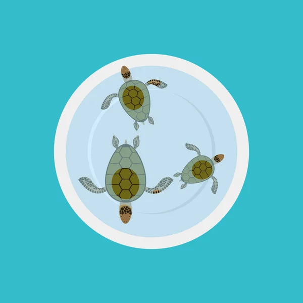 Sopa de tortuga aislada. Delicatessen alimentos sobre fondo azul. Mar. — Archivo Imágenes Vectoriales