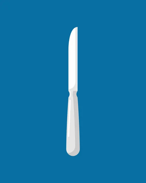 免震テーブル ナイフ。食べるキッチン カトラリー。銀製品 — ストックベクタ