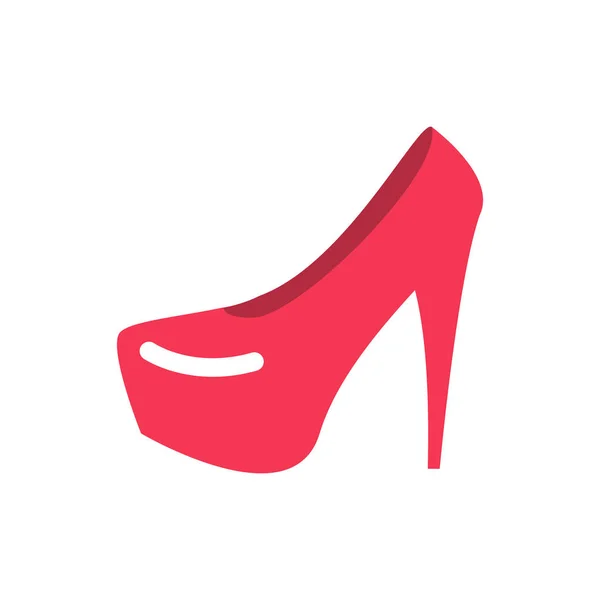 Κόκκινα Γυναικεία παπούτσια επίπεδη. womanish υποδήματα σημάδι απομονωμένες — Διανυσματικό Αρχείο