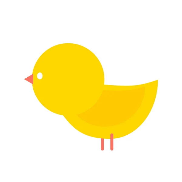 Pollito amarillo aislado. Pequeño ave de granja — Vector de stock