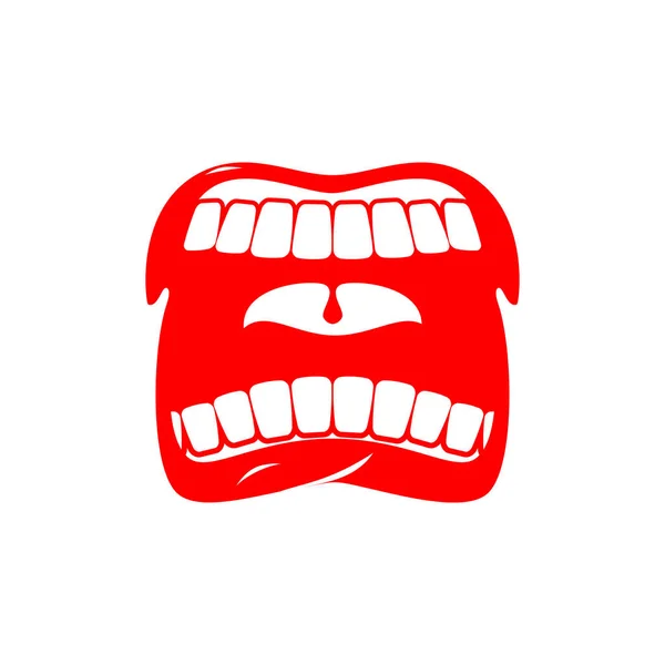 Mund auf. schreien und schreien. Zunge und Zähne — Stockvektor