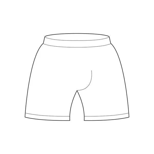 Modelo de calções para design. Estilo de linha de roupas esportivas — Vetor de Stock