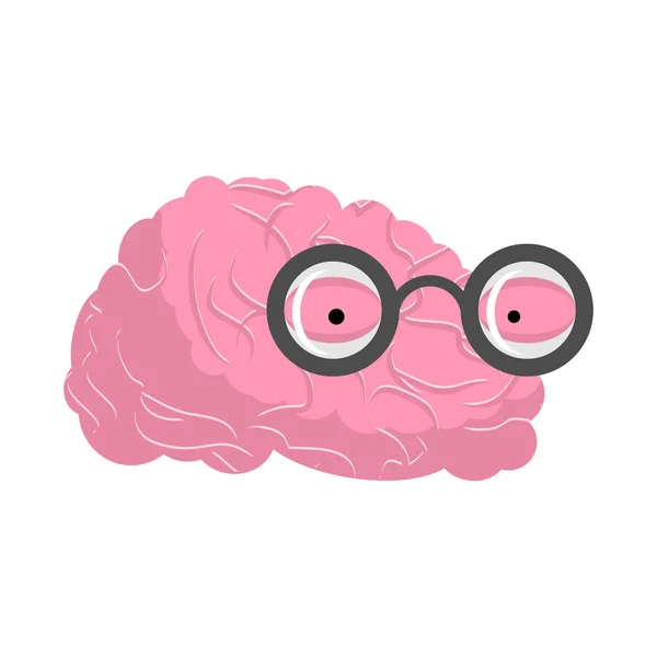 Des lunettes de cerveau. Génie des cerveaux humains. Tête d'oeuf — Image vectorielle