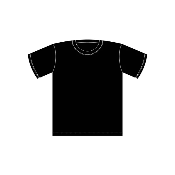 Modelo de t-shirt preto isolado. Vestuário em fundo branco — Vetor de Stock