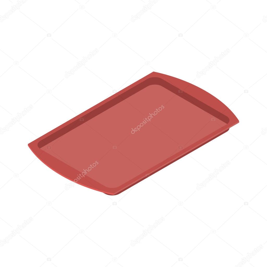 Tray isolated. salver empty on white background