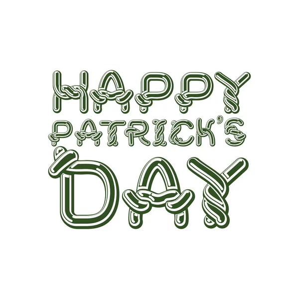 Feliz día de Patrick emblema de letras. Letras celtas. Natio — Archivo Imágenes Vectoriales