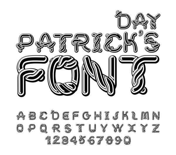 Patrick 's Day Schrift. traditionelle irische nationale abc. Keltisches Alpha — Stockvektor