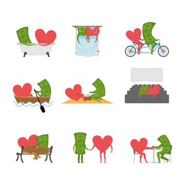 Aşk ve para ayarlayın. Dolar ve sinema salonu kalbinde. Severler