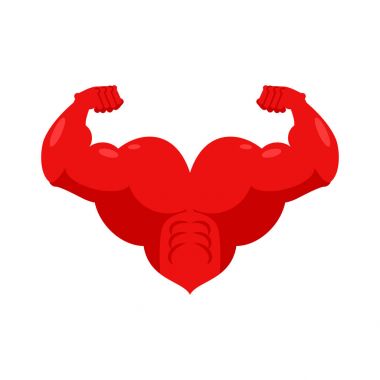 Güçlü kalp ve el kas. Güçlü bir aşk atlet.