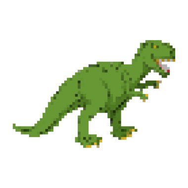 Dinozor piksel sanat. Tyrannosaurus pixelated. Dino retro oyunlar. 8