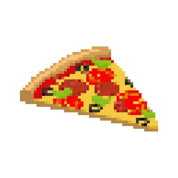 pixel style pizza slice icon. Vector illustration 32x32 pix