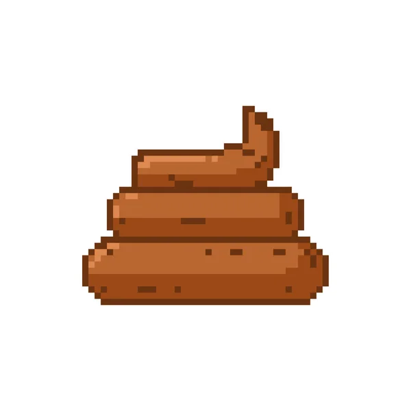 Shit Pixel art. Turd are pixelated. Poop isolated — Stockvector