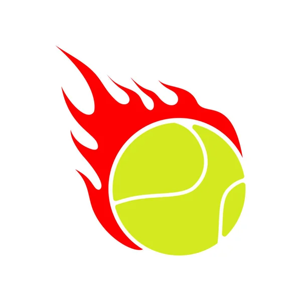 Brand tennis. Lågan bollen. Emblemet spel sport team — Stock vektor