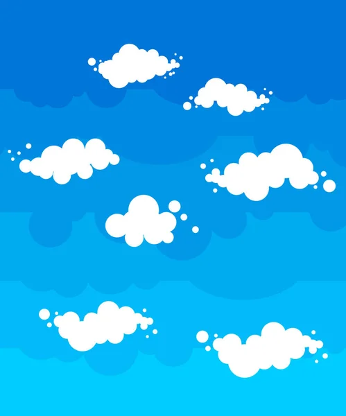 Cielo azul con nubes estilo de dibujos animados. Fondo de naturaleza — Archivo Imágenes Vectoriales