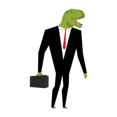 Tyrannosaurus businessman. dinosaur is boss. Dino manager. Suit  clipart