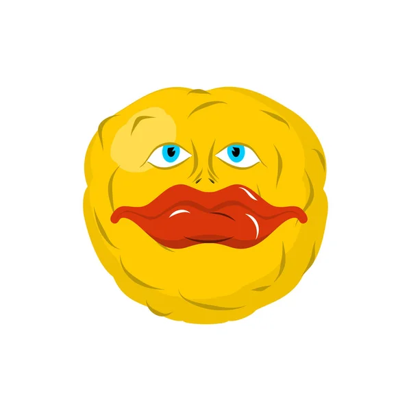 Emoticon sorridente. Emoji louco. feliz é uma emoção. Bola amarela — Vetor de Stock