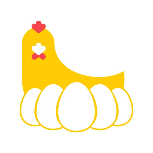 Kip en ei logo voor de productie van de eieren. Kip boerderij embleem. P — Stockvector