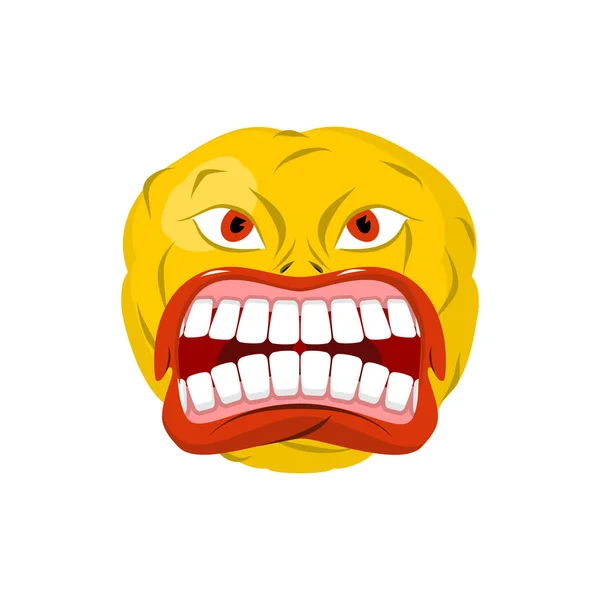 Κραυγές φατσούλα. Ανοιχτό το στόμα και τα δόντια. Τρελό Emoji. συγκίνηση yel — Διανυσματικό Αρχείο