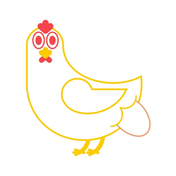 La gallina pone un huevo. pollo y huevos. Aves agrícolas — Vector de stock