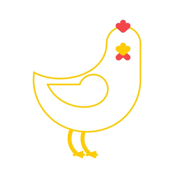 Pollo aislado. Granja pájaro sobre fondo blanco — Vector de stock