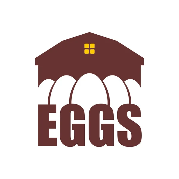 Chicken farm emblem. Egg Farm Logo. Poultry factory sign. Eggs p — Stock Vector