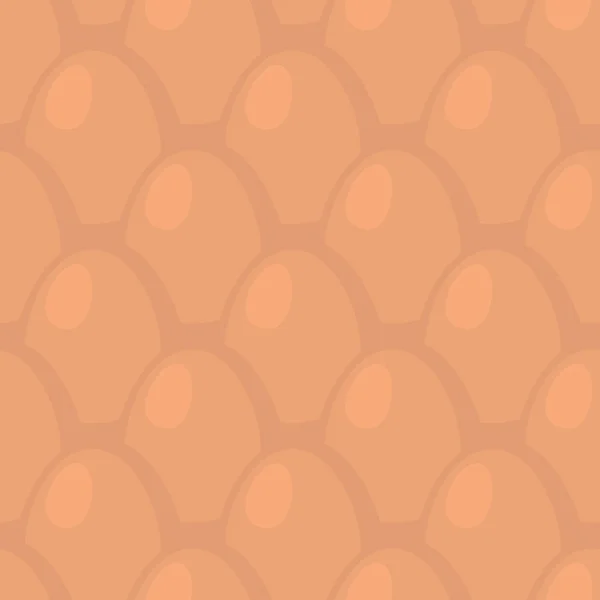Huevo de gallina marrón ornamento patrón sin costura. Huevos fondo te — Vector de stock