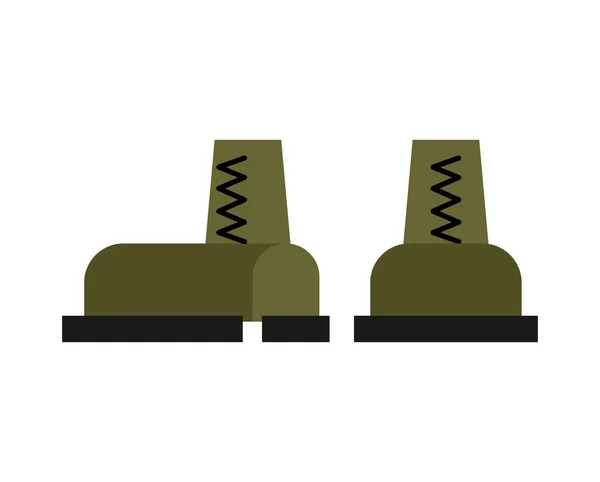 Katonai csizma és elszigetelt. Hadsereg cipő. Katonák tartozék — Stock Vector