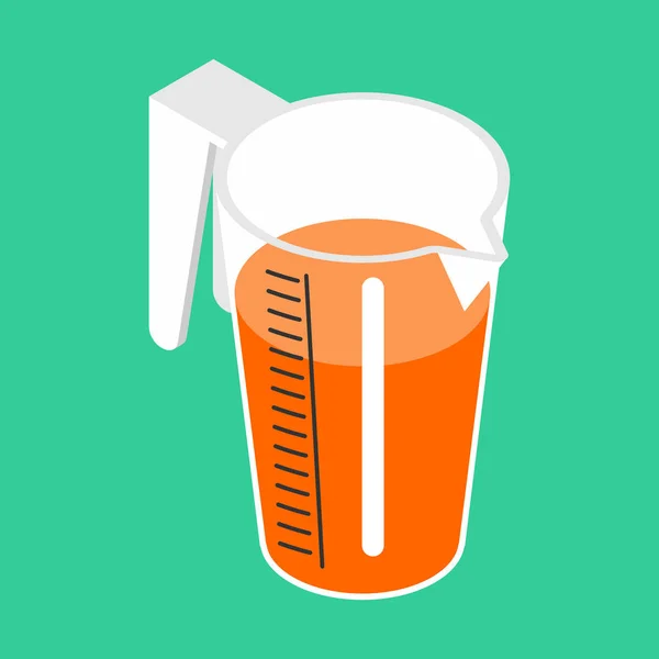 Jarro com suco de laranja isométrico isolado. Bebida de laranja em branco — Vetor de Stock