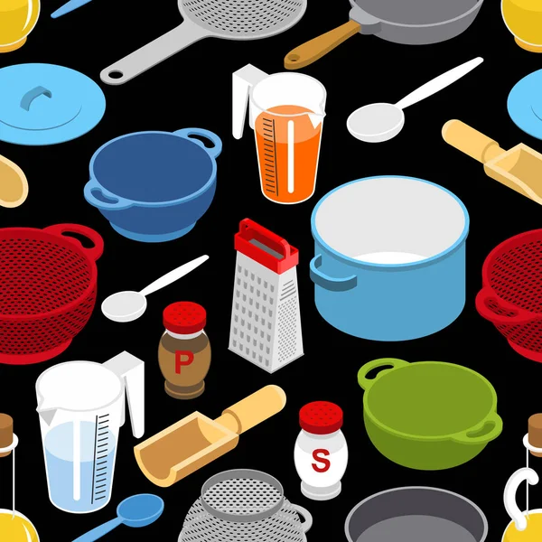 Přísady a vzor bezešvé nádobí nádobí. Struhadlo a c — Stockový vektor