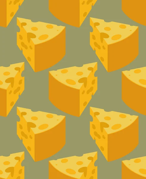 ピース チーズ シームレス パターン。牛乳製品のテクスチャです。食べ物の表現 — ストックベクタ