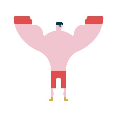 Boksör kazanan eller yukarı. Yarışmalarda sporcu