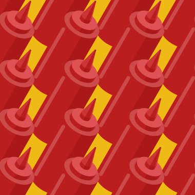 Ketçap şişesi dikişsiz fast food kalıbı. Fast food çeşnili...