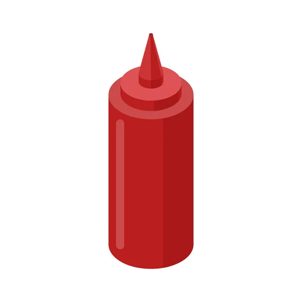 Ketchup-Flasche Fastfood. Tomatenmehl isoliert auf weißem Hintergrund — Stockvektor