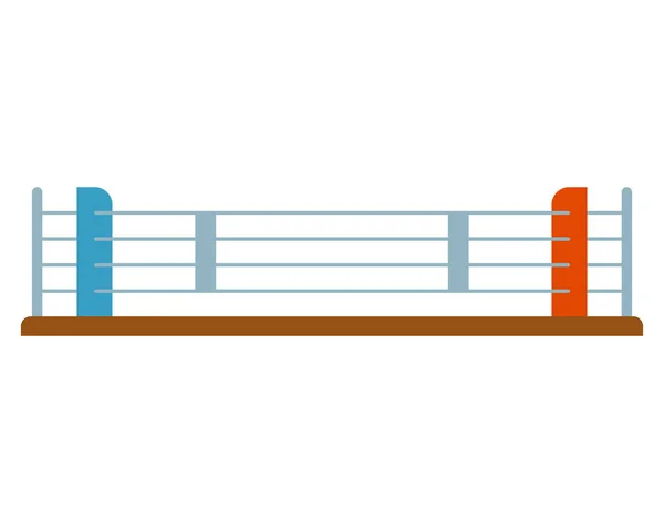 Boxring flach isoliert. Sportobjekt auf weißem Hintergrund — Stockvektor