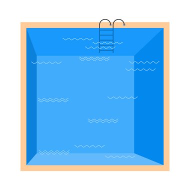 Yüzme Havuzu üst üzerinde izole beyaz arka plan görüntülemek. Mavi su