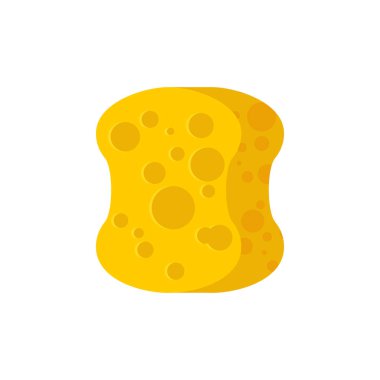 Sünger sarı beyaz arka plan üzerinde izole yıkama