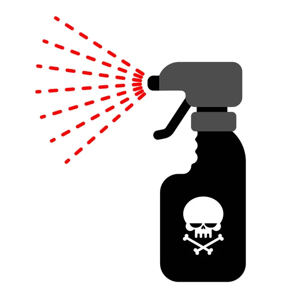 Sprayer with poison. Dangerous Poisonous liquid from insects. — Stock Vector