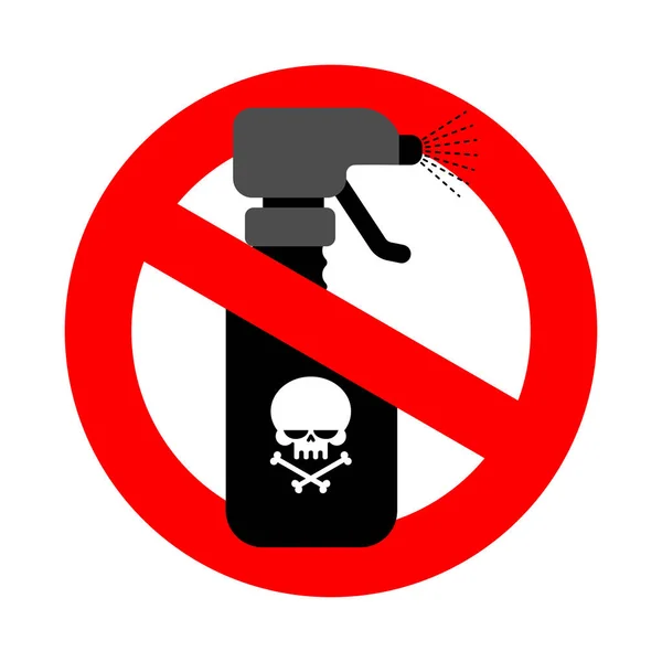 Σταματήστε τον ψεκασμό δηλητήριο. κόκκινη πινακίδα απαγορεύεται. Απαγόρευση σπρέι wit — Διανυσματικό Αρχείο