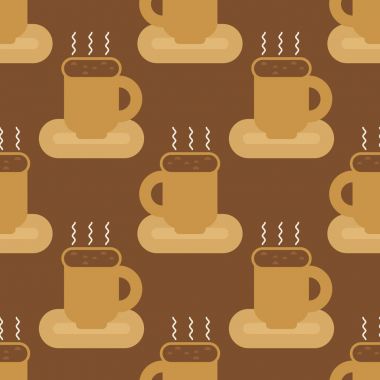 Kahve kupa seamless modeli. sıcak bir içecek arka plan fincan