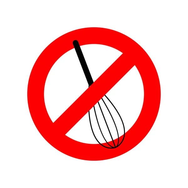 Detenga los utensilios de cocina Corolla. No le pegues. Señal de prohibición roja — Vector de stock