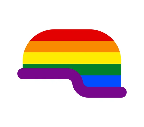 Soldado capacete LGBT. Cap militar gay. hat Exército de Defesa — Vetor de Stock