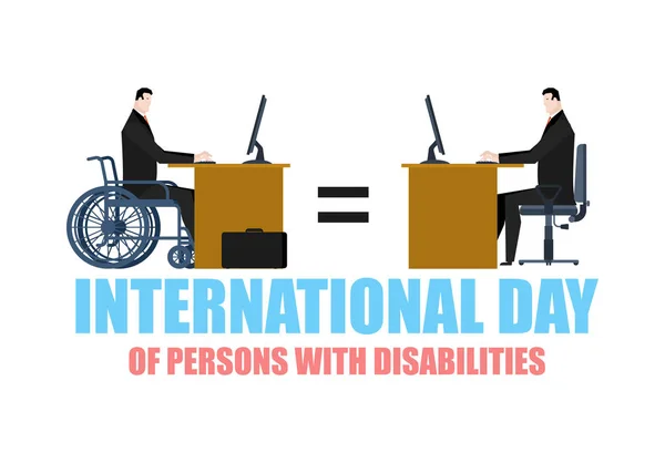 Mezinárodní den osob se zdravotním postižením. zakázáno v práci — Stockový vektor