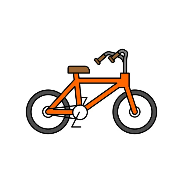 Bicyclette style contour isolé. BMX style linéaire sur fond blanc — Image vectorielle