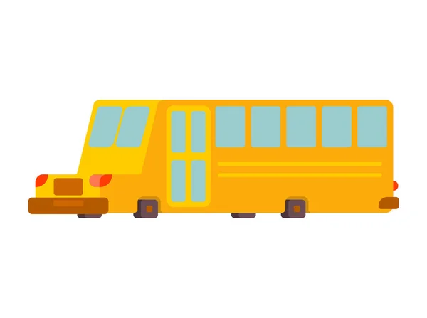 Bus scolaire isolé. Bus jaune pour le transport des enfants — Image vectorielle