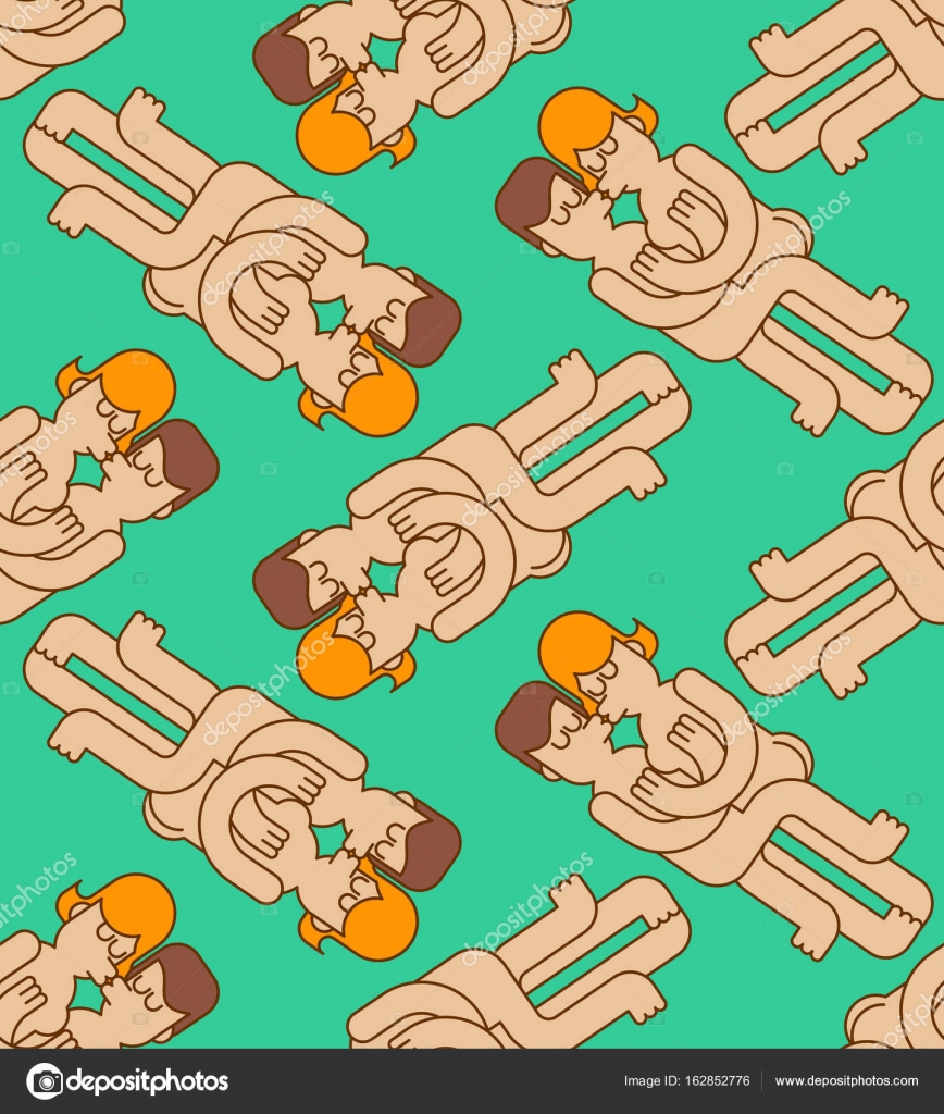 Swinger party seamless pattern. guy and girl sex ornament. 