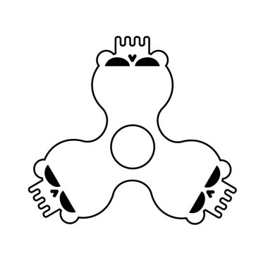 Spinner kafatası izole. Parmak oyuncak kemikler kıpır. Halloween Anti 