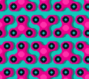 Spinner piksel sanat deseni. Parmak oyuncak pixelated kıpır. Str Anti