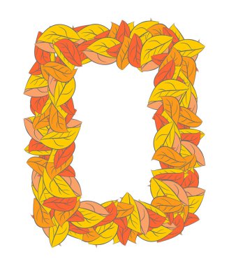 Sonbahar dikdörtgen çerçeve izole. Sarı yapraklar arka plan 