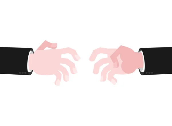 Business hands reach for handshake. Reach out — Stock Vector