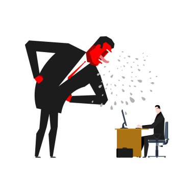 Öfkeli patron azarı yöneticisidir. Büro hayatı. İş adamı screami